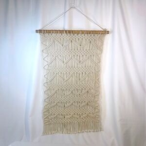 MCM‎ Tapestry Wall Hanging Woven Textile Macrame Art 27"x 37" Retro 1970's Boho